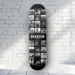 Custom Name Cool Trendy Instagram Photo Collage Skateboard<br><div class="desc">Modern Instagram Photo Collage design for skateboards: Personalise with your favourite photos as well as message with custom names and make this the coolest Birthday gift ever! This is the black and white version.</div>