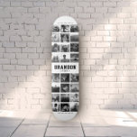 Custom Name Cool Trendy Instagram Photo Collage Skateboard<br><div class="desc">Modern Instagram Photo Collage design for skateboards: Personalise with your favourite photos as well as message with custom names and make this the coolest Birthday gift ever! This is the black and white version.</div>