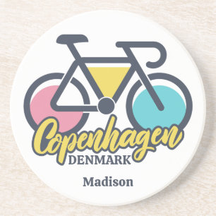 Custom Name Copenhagen Denmark Coaster