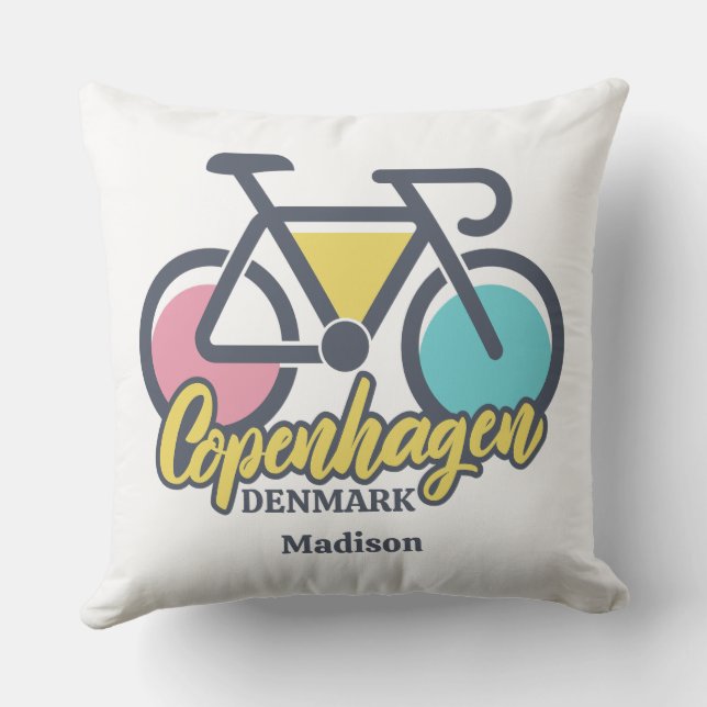 Custom Name Copenhagen Denmark Cushion (Back)