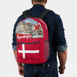 Custom Name Copenhagen Denmark Printed Backpack