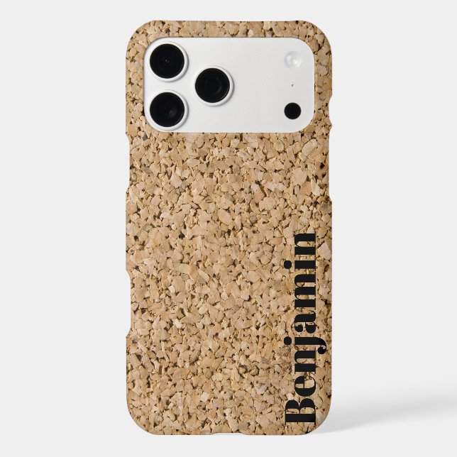 Custom Name Cork Board Texture Pattern Photograph (Back)