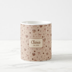 Custom Name Cosy Cocoa Hot Chocolate Pattern Gift Coffee Mug