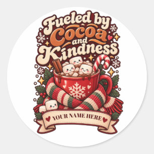 Custom Name Cosy Nurse Era Christmas Classic Round Sticker