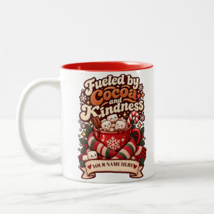 Custom Name Cosy Nurse Era Christmas Two-Tone Coffee Mug