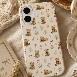 Custom Name Cottagecore Coquette Teddy Bear Gift iPhone 16 Case