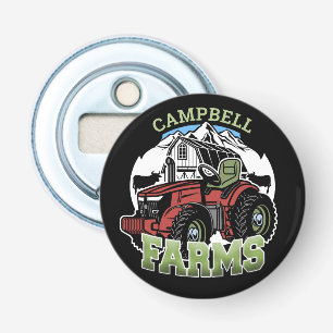 Custom NAME Country Farms Barn Tractor Farmer Bottle Opener