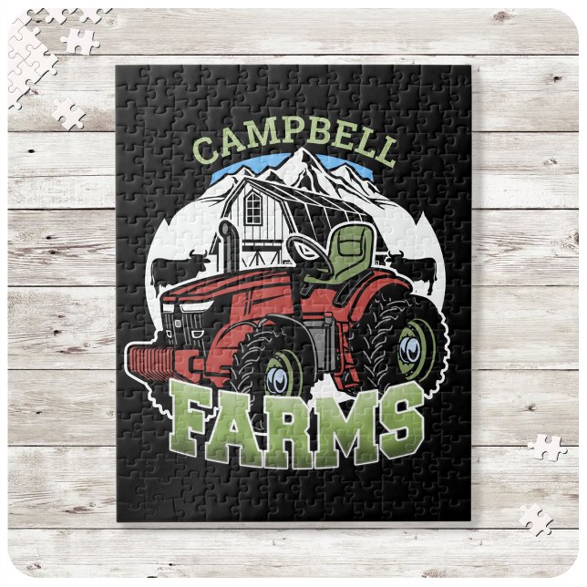 Custom NAME Country Farms Barn Tractor Farmer Jigsaw Puzzle (Creator Uploaded)