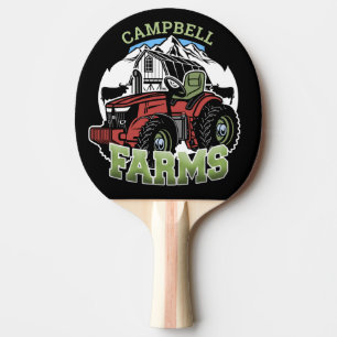 Custom NAME Country Farms Barn Tractor Farmer Ping Pong Paddle