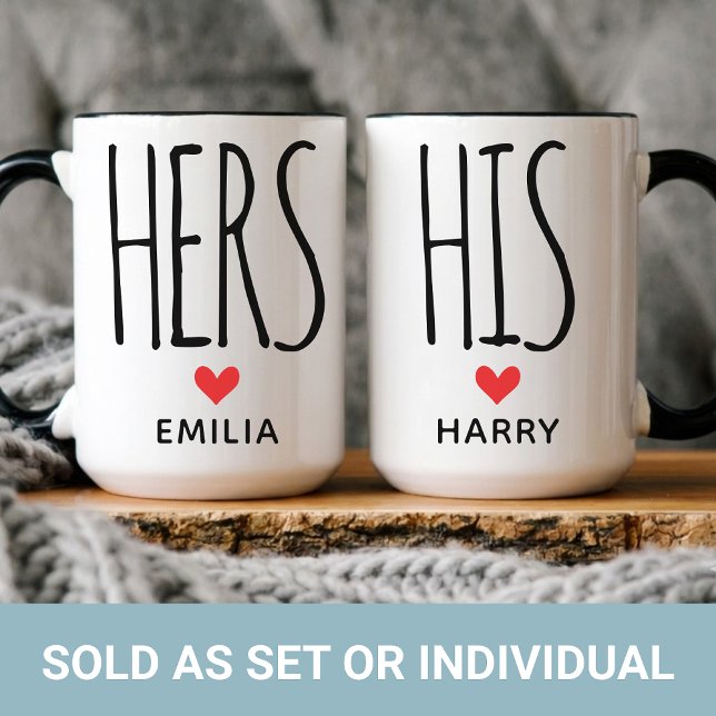 Custom Name Couple Mug Valentine Gift for Him Her (Custom Name Couple Mug Valentine Gift for Him and Her, Custom Wedding Mug Gift for Husband and Wife)