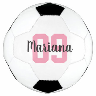 Custom Name Create Your Own Girl Pink Personalised Soccer Ball