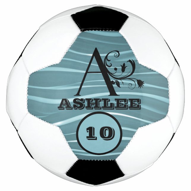 Custom Name Create Your Own STRIPES Personalised Soccer Ball (Front)