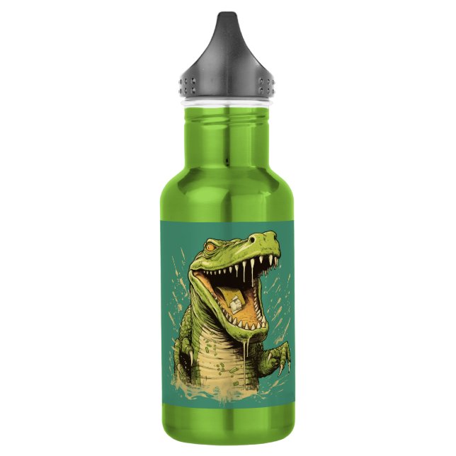 Custom Name Crocodile 532 Ml Water Bottle (Left)