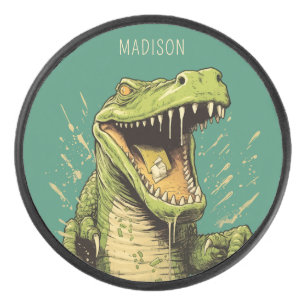 Custom Name Crocodile Hockey Puck