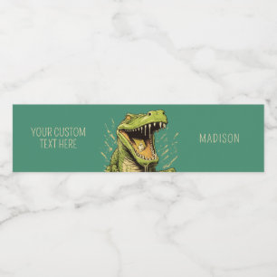 Custom Name Crocodile Water Bottle Label