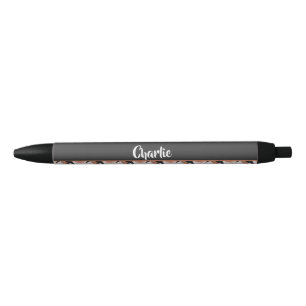 Custom name crow pattern black ink pen