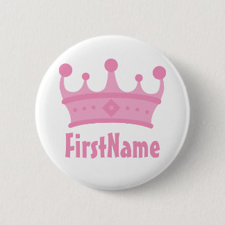 Custom Name Crown 6 Cm Round Badge