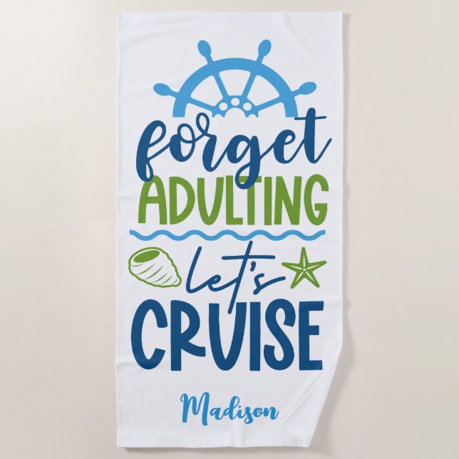 Custom Name Cruise Beach Towel (Front)