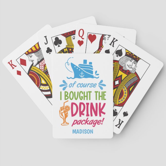 Custom Name Cruise Drinks Playing Cards (Back)