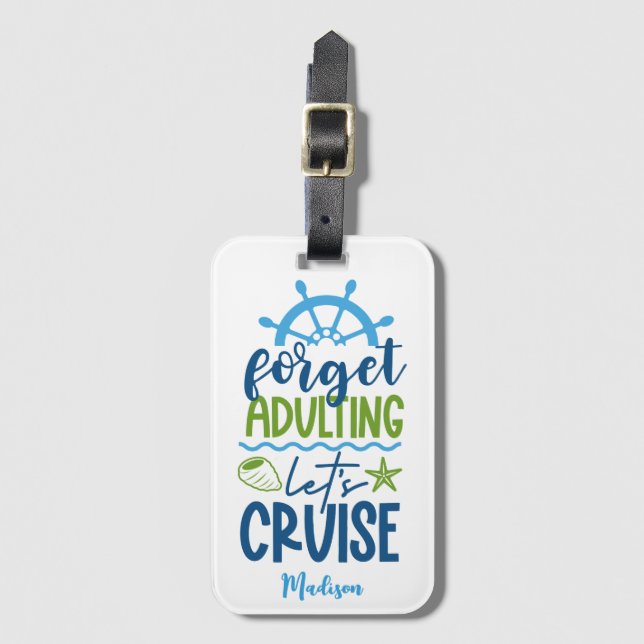 Custom Name Cruise Luggage Tag (Front Vertical)