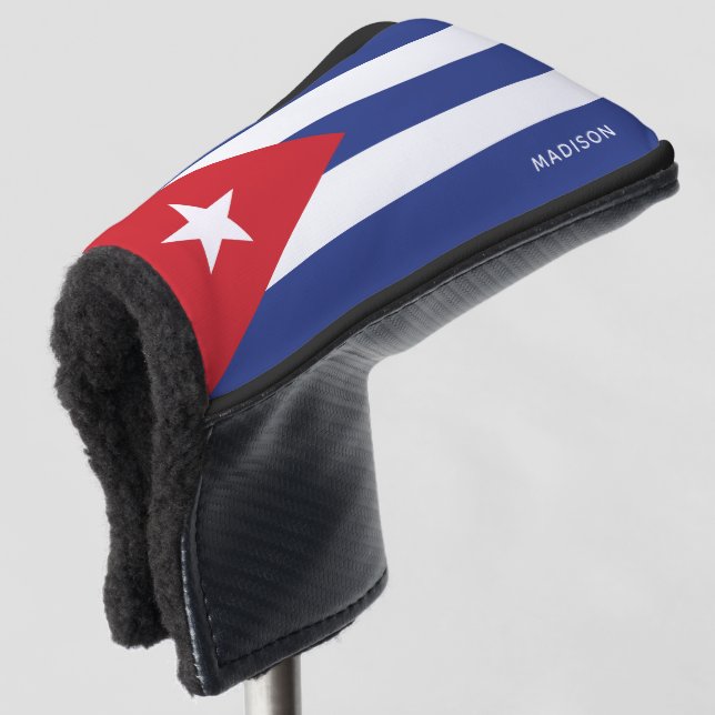 Custom name Cuba Flag Golf Head Cover (3/4 Front)
