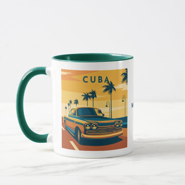 Custom Name Cuba Illustration Mug (Left)