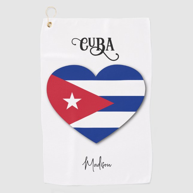 Custom Name Cuba Love Golf Towel (Front)