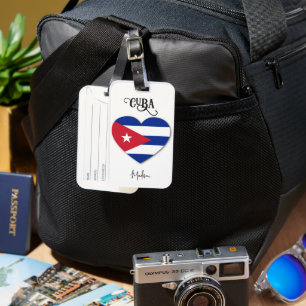 Custom Name Cuba Love Luggage Tag