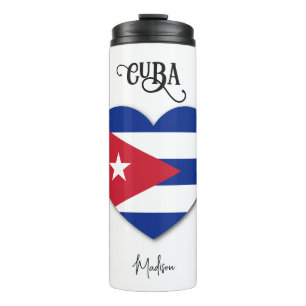 Custom Name Cuba Love Thermal Tumbler