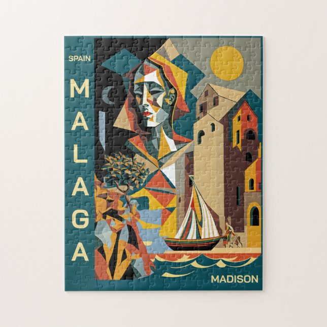 Custom Name Cubist Malaga Jigsaw Puzzle (Vertical)