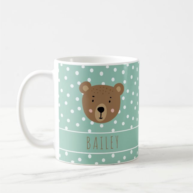 Custom name Cute baby bear modern  Coffee Mug (Left)
