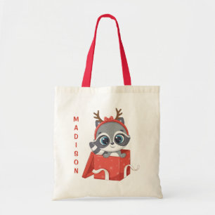 Custom Name Cute Christmas Tote Bag