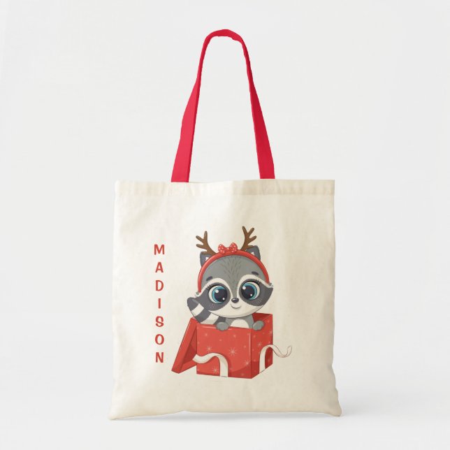 Custom Name Cute Christmas Tote Bag (Front)