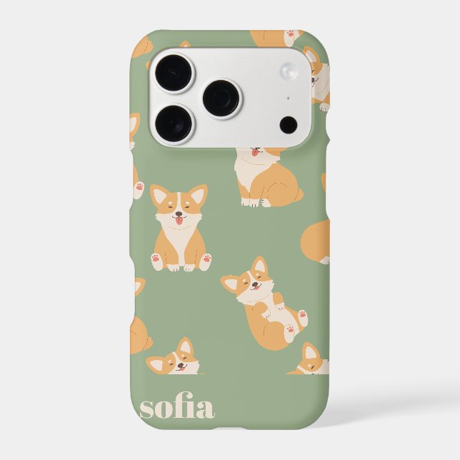 Custom Name Cute Corgi Pattern for Dog Lover (Back)