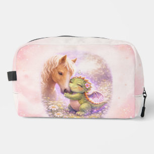 Custom Name Cute Dragon & Horse Toiletry Bag
