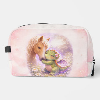 Custom Name Cute Dragon & Horse Toiletry Bag