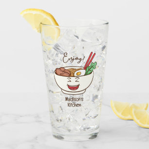 Custom Name Cute Kawaii Noodles Glass