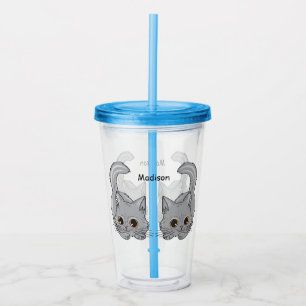 Custom name Cute Kittens acrylic tumbler