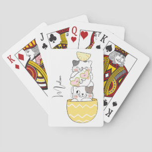 Custom Name Cute Kittens Playing Cards
