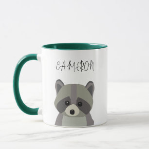 Custom Name Cute Modern racoon illustration Mug