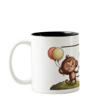 Custom Name Cute Monkey Boys Birthday Mug