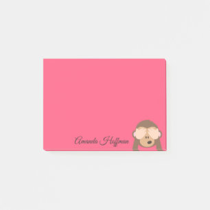Custom Name Cute Monkey Emoji Post-it Notes