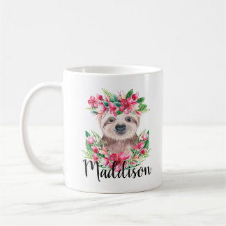 Custom Name Cute Sloth Mug Mum Nurse Teacher Gift