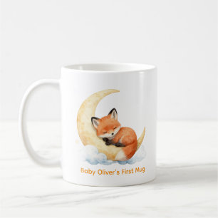 Custom Name Cute Watercolor Baby Fox Nursery Gift  Coffee Mug