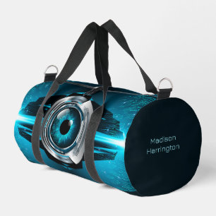 Custom Name Cyber Circuit Eye Duffle Bag