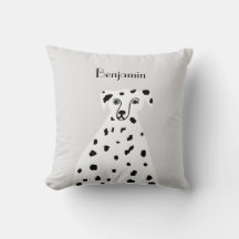 Custom Name Dalmatian Dog Abstract Art Grey 