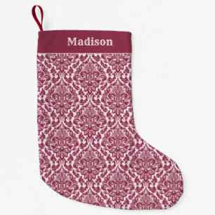 Custom name Damask Pattern Christmas stockings