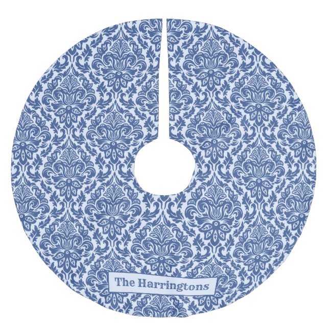 Custom name Damask Pattern tree skirt (Front)