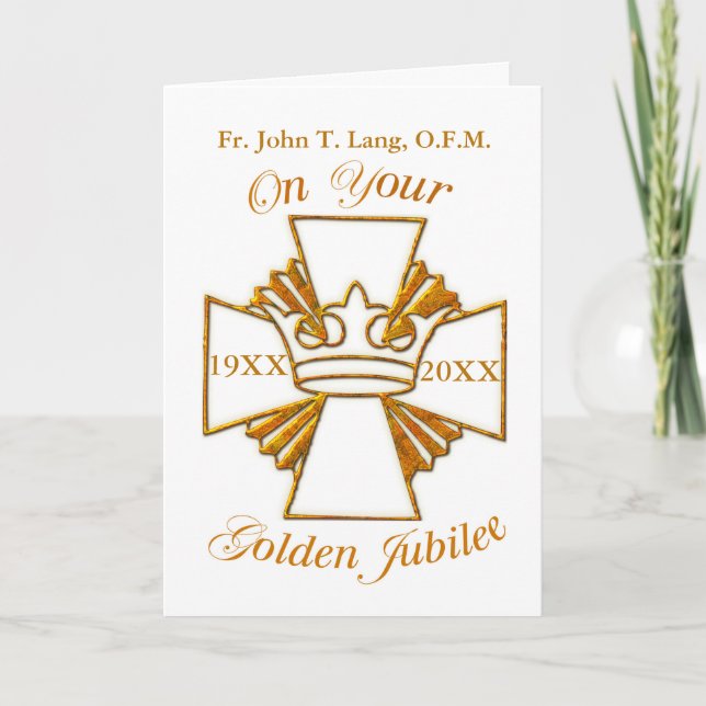 Custom Name, Date Golden Jubilee Congratulations, Card (Front)