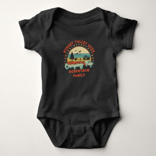 Custom Name Date Location Matching Family Camping  Baby Bodysuit
